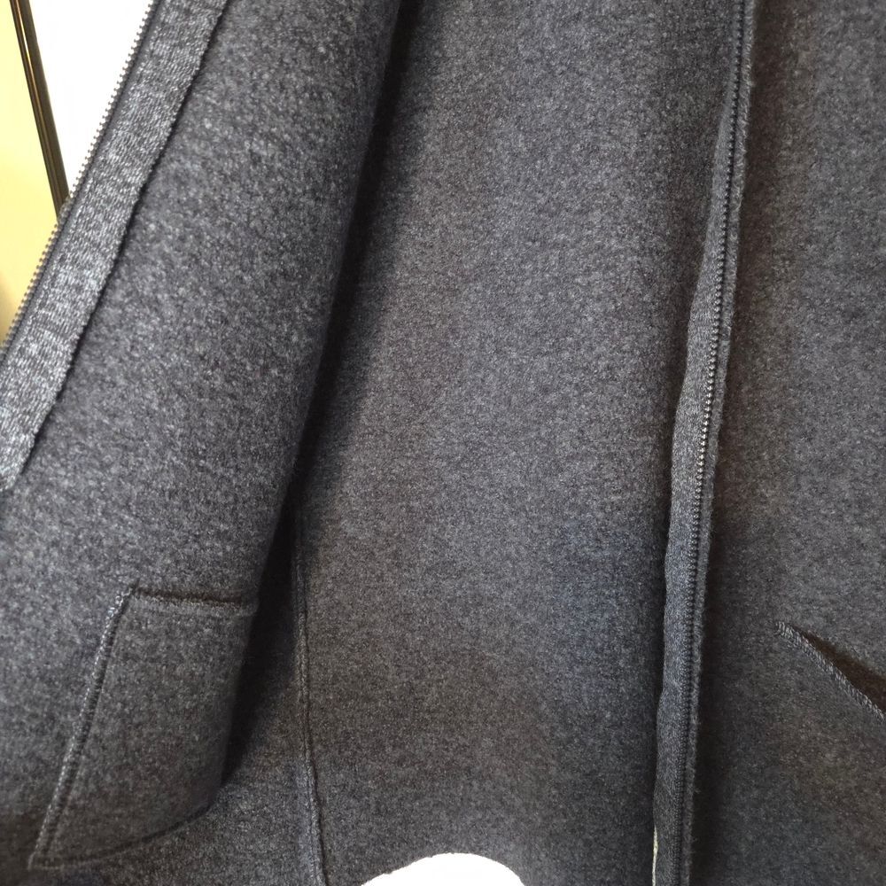 Eileen Fisher 100% Wool Zip Jacket Blue Boiled Wool Minimalist Lagenlook Casual - Picture 6 of 9